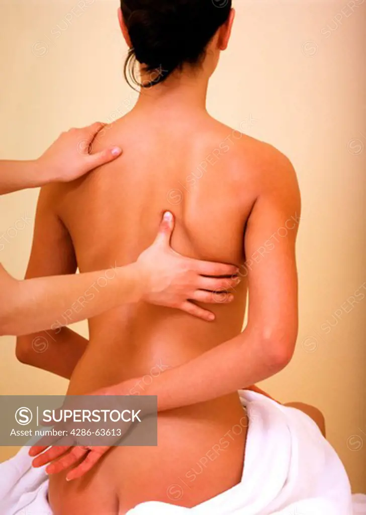 Girl Young Woman Having Back Massage
