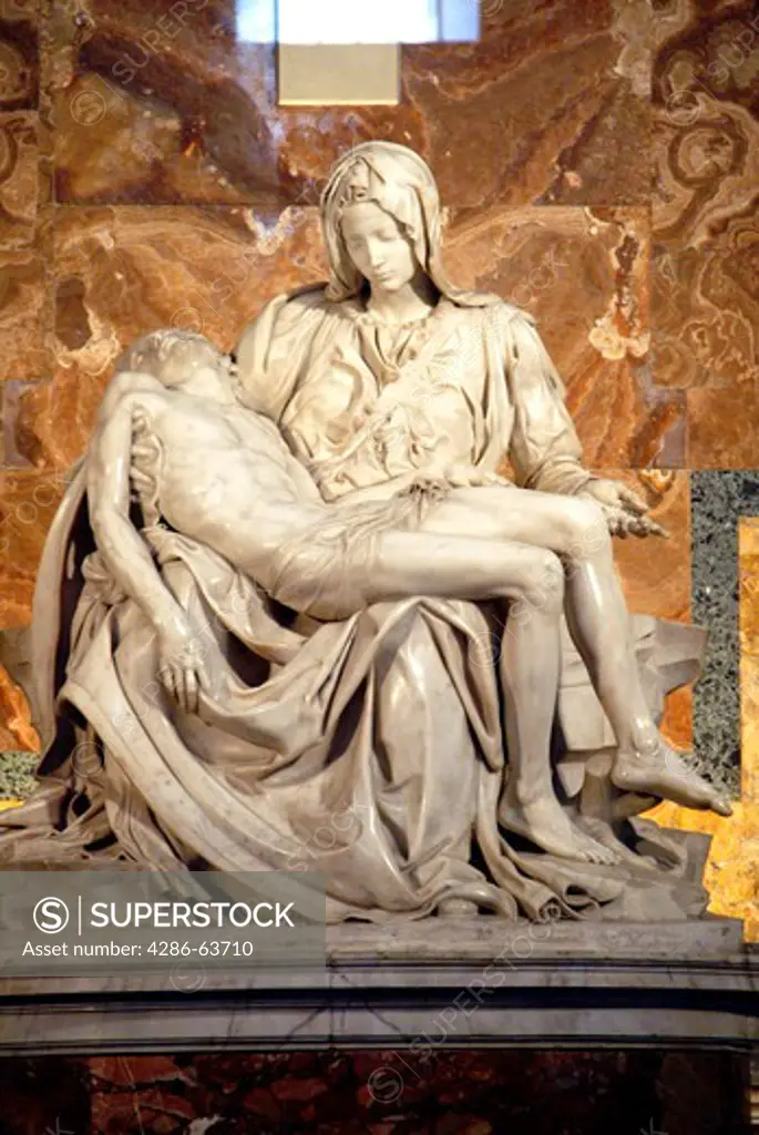 Pieta of Michelangelo Buonarroti in the Peter's cathedral, Rome, Italy