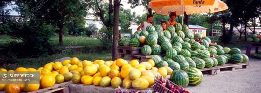 The Ukraine, the Crimea melon shop assistant with Bachtschisaraij