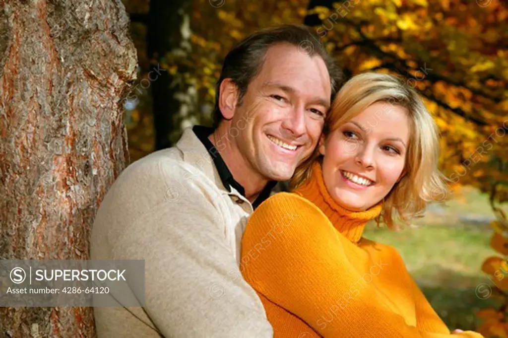 Portrait couple in autumn