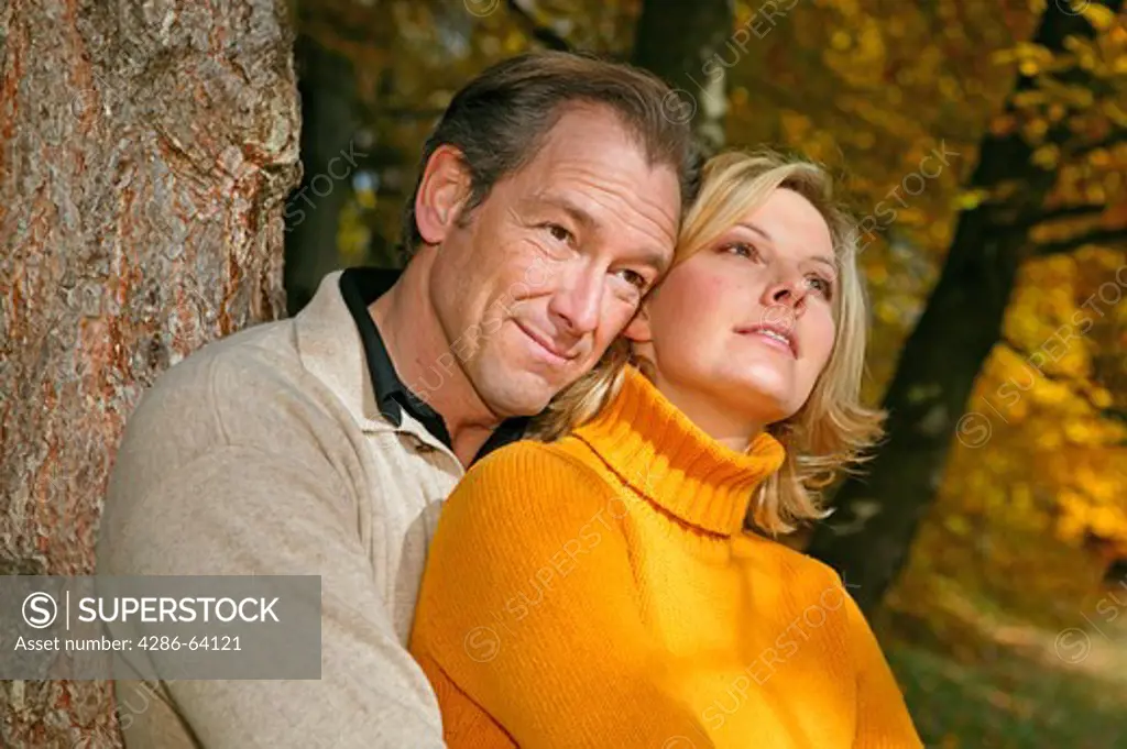 Portrait couple in autumn