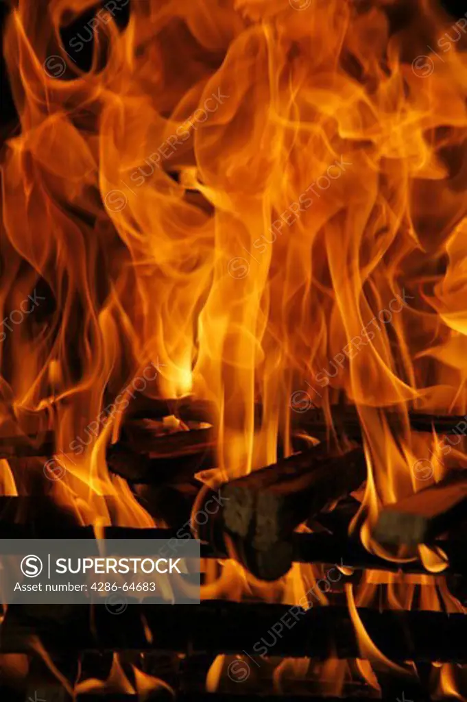 close up of fire and flames