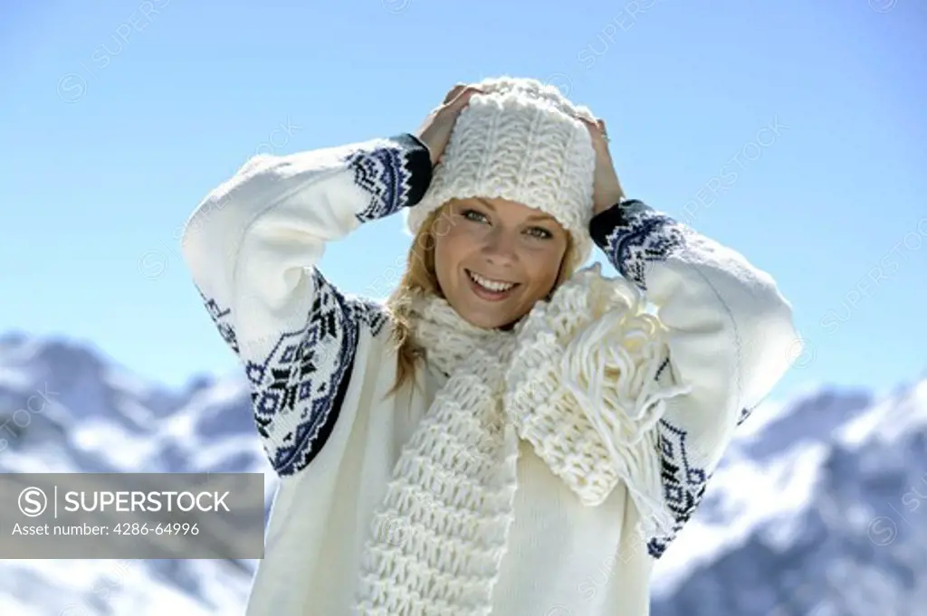 Woman in winter clothing outdoors
