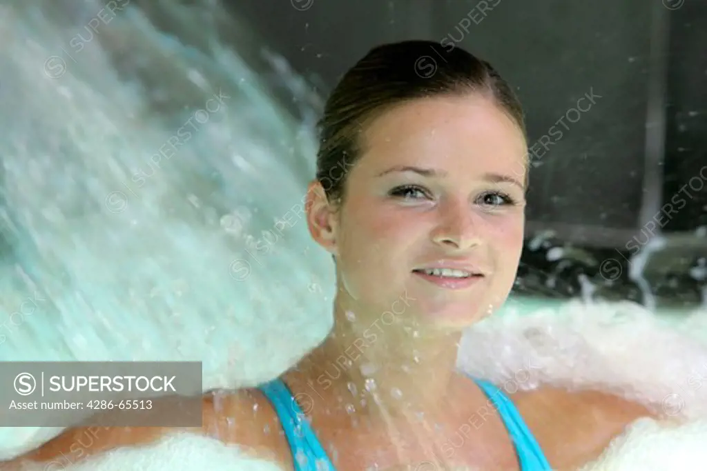 Woman, relaxation, rest, Inside, pool, swimming pool