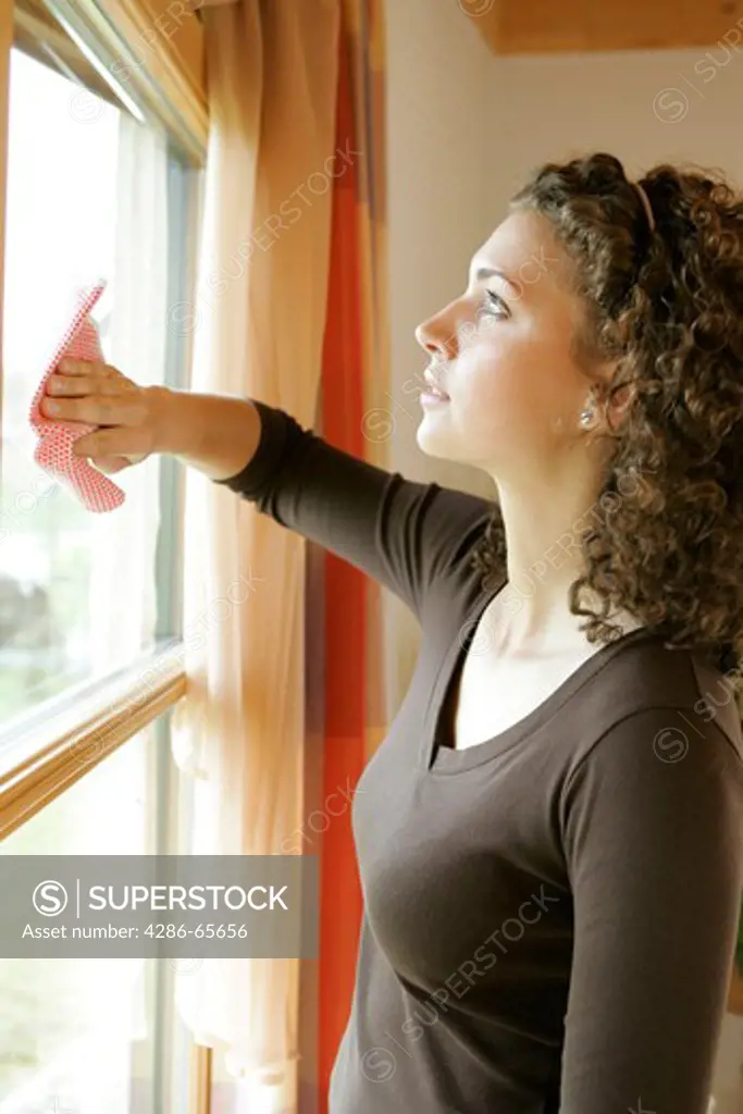Housewife, windows, clean