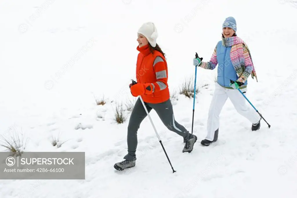 Nordic walking in winter