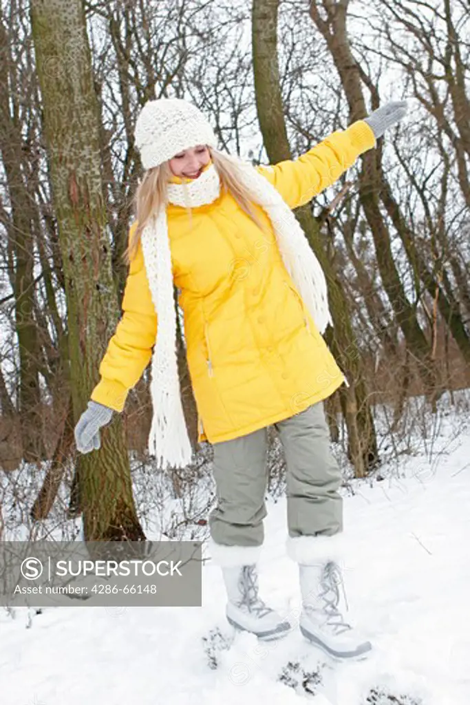 woman in winter outdoors