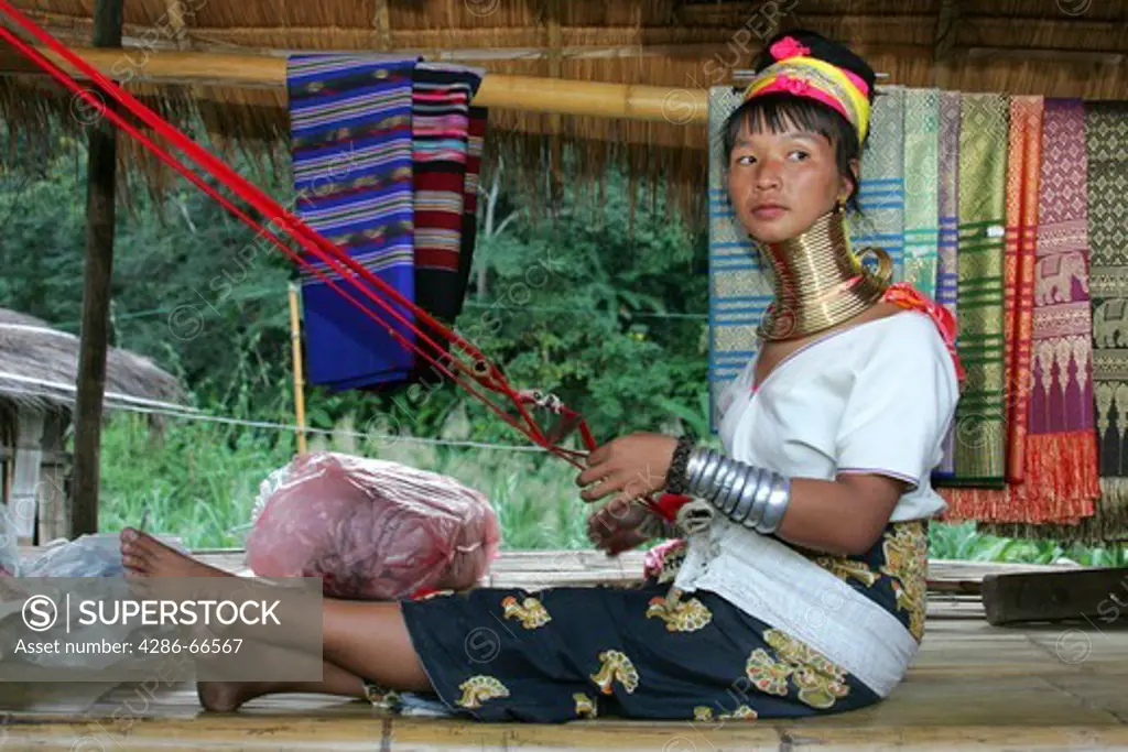 Woman longneck karen in Northern  Chiang Rai region