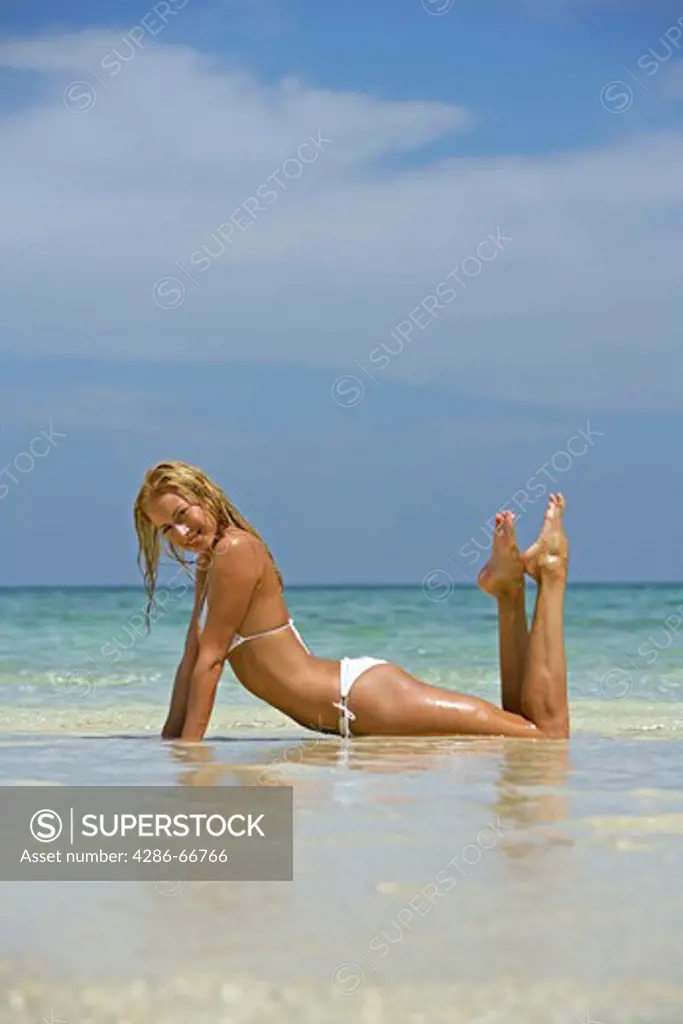 sexy young blond woman enjoying holiday in  portrait