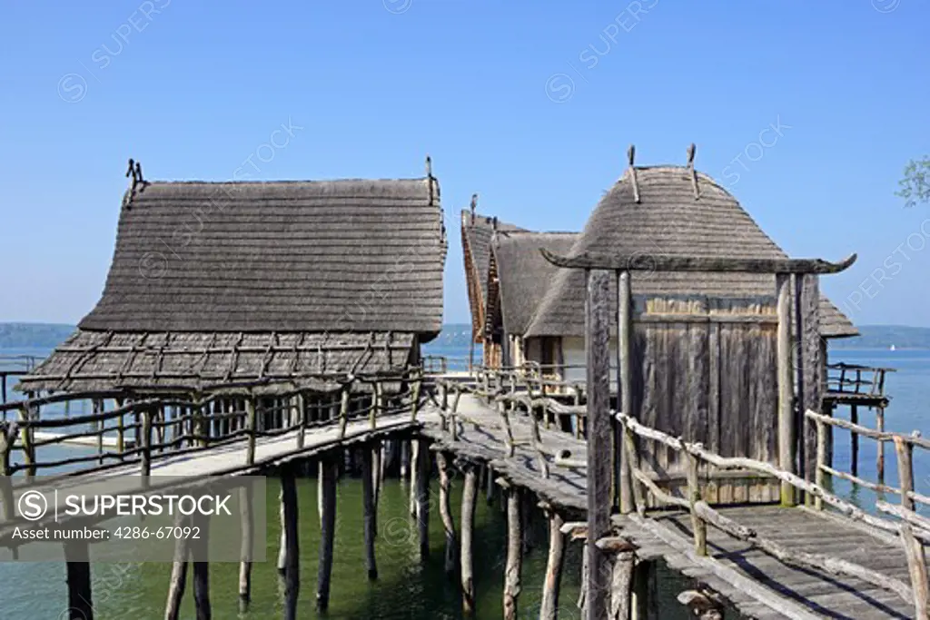 Germany, Unteruhldingen at Lake Constance, historical houses, museum