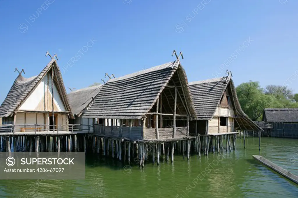Germany, Unteruhldingen at Lake Constance, historical houses, museum
