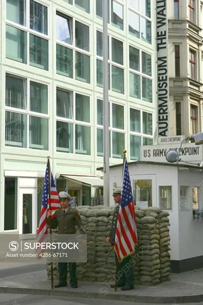 Germany, Berlin, the checkpoint Charlie, former border crossing, soldier, no modelrelease