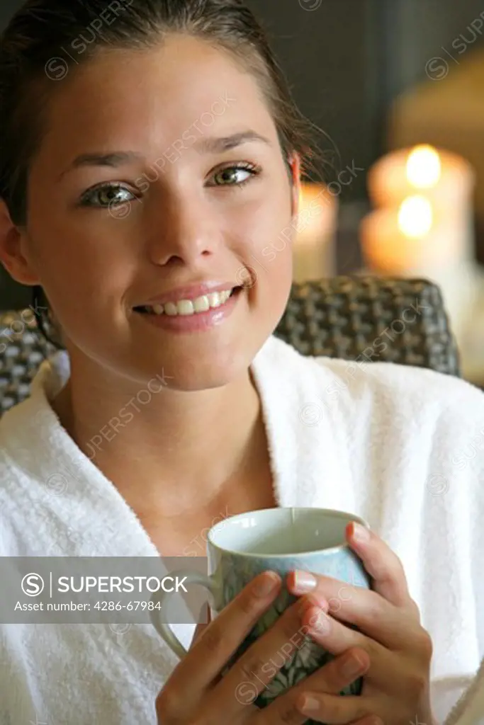 woman relaxing at wellness hotel
