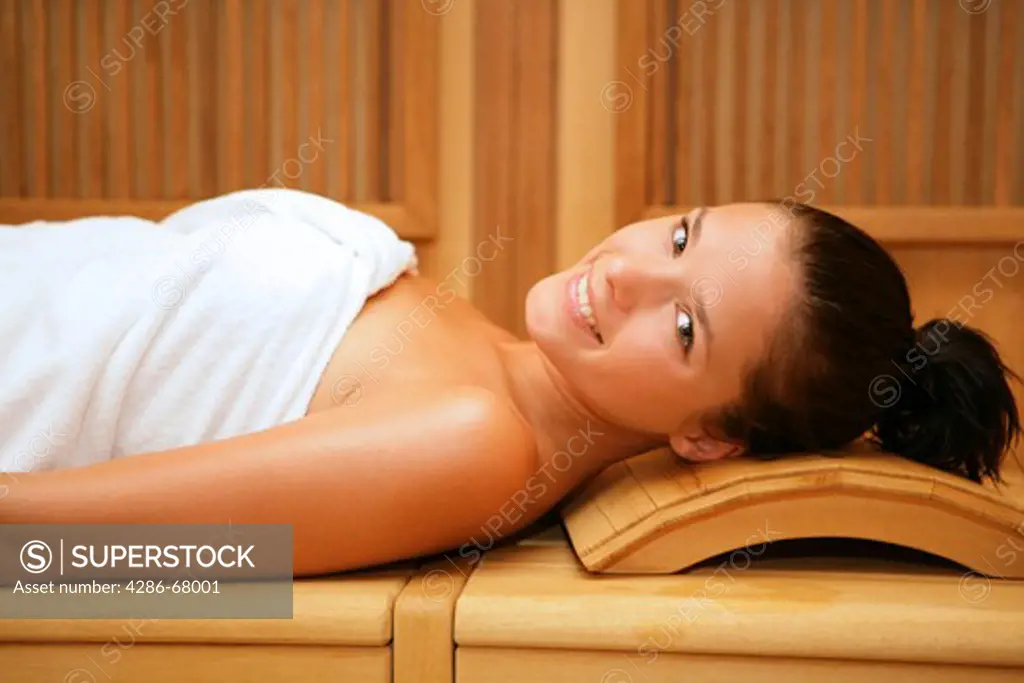 woman  in sauna