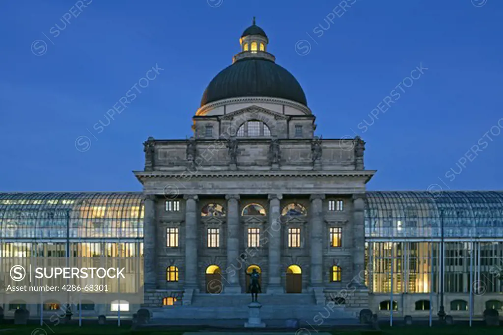 Staatskanzlei Government of Bavaria in Munich at Night, Germany