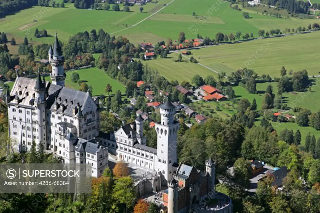 Schloss Neuschwanstein fairytale castle built by King Ludwig II near Fussen Bavaria Germany