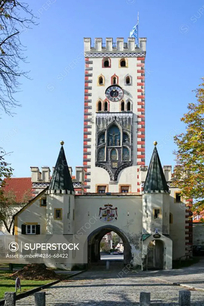 Germany Bavaria Landsberg Bayertor gate town expansion in 15th century AD