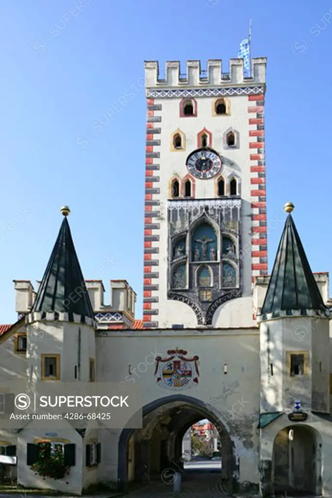 Germany Bavaria Landsberg Bayertor gate town expansion in 15th century AD