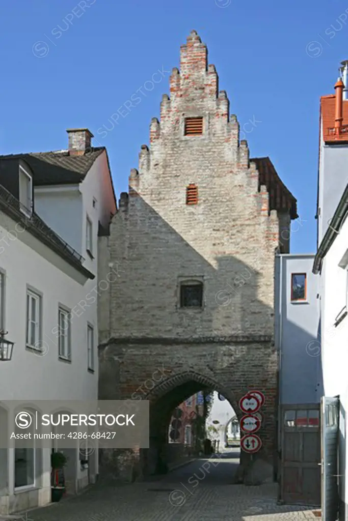 Germany Bavaria Landsberg Baeckertor city gate