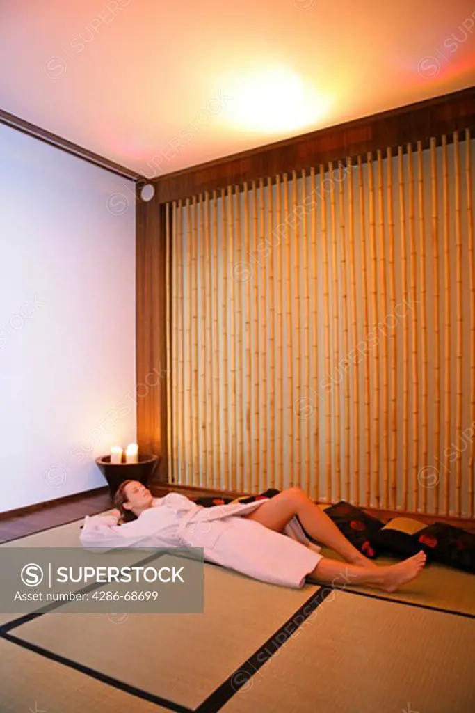 Young woman relaxing in Wellness Hotel