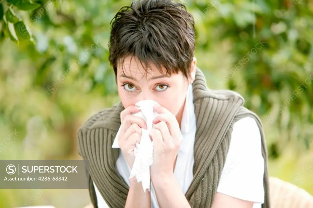 woman with hay fever