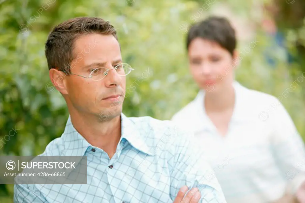 Woman and one blurred motion