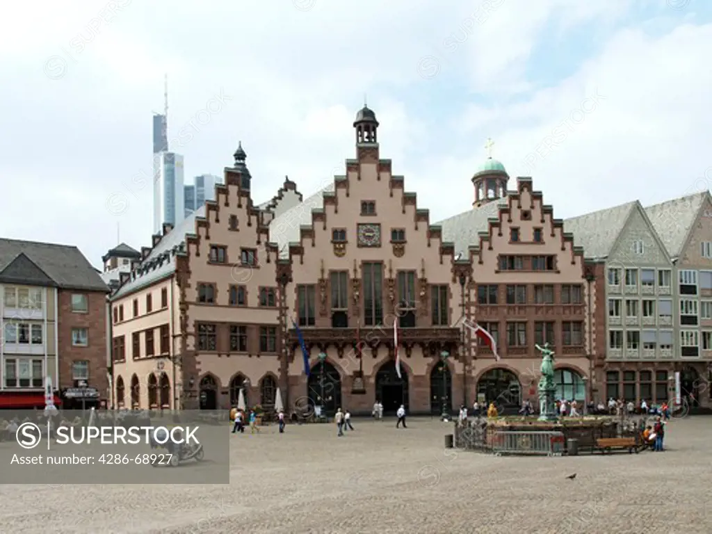 View of the old Town Hall on Frankfurt's Romerplatz