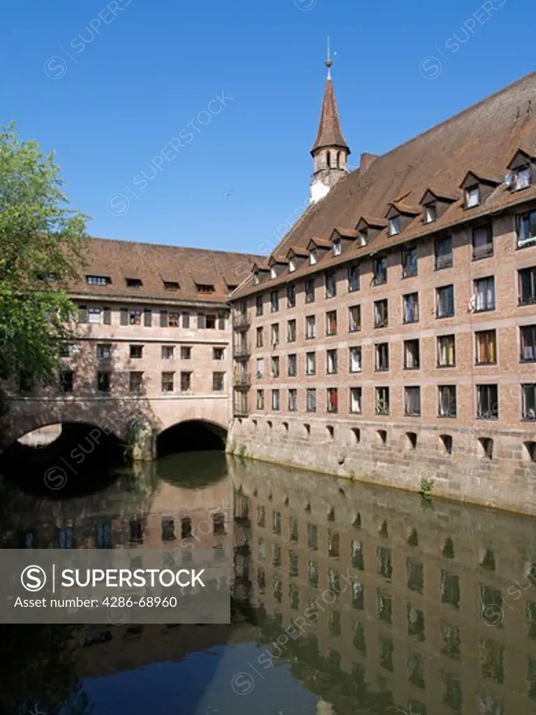 Nuremberg Hospice of the Holy Spirit Pegnitz River Franconia Bavaria Germany