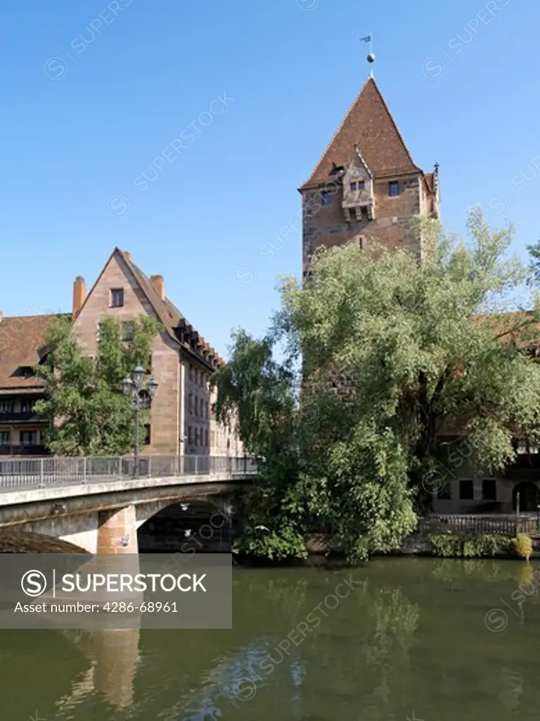 Nuremberg Hospice of the Holy Spirit Pegnitz River Franconia Bavaria Germany
