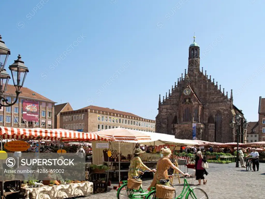 Church of Our Lady and Main Market in Nuremberg, Germany