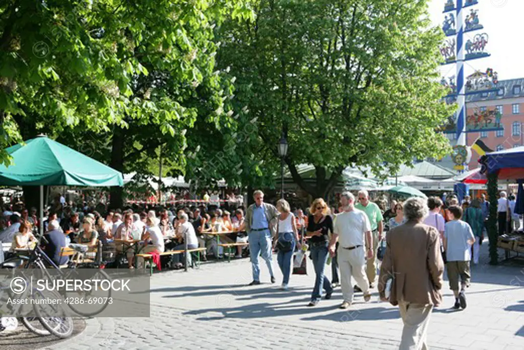 Germany Bavaria Munich market square Viktualienmarkt