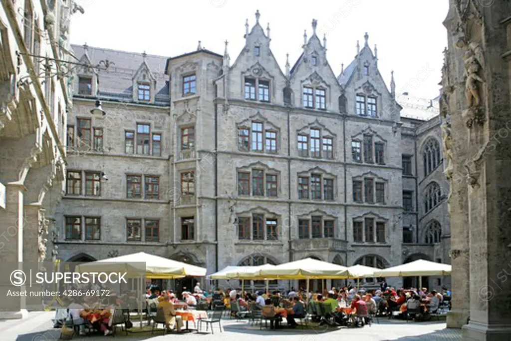 Germany Bavaria Munich A courtyard inside the new City Hall at Marienplatz