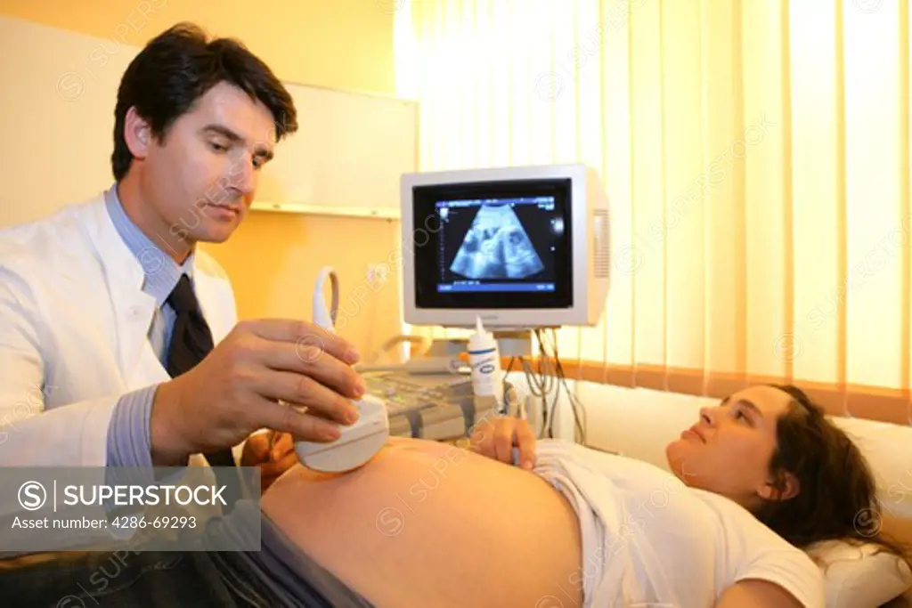 pregnant woman getting an ultrasound checkup