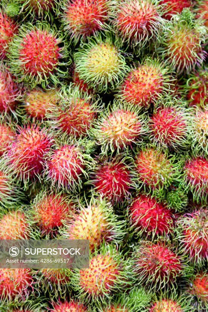 tropical fruits on market in