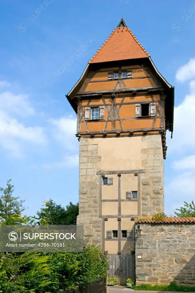 the historic city of Dinkelsbhl, Dinkelsbuehl, Bavaria, Germany
