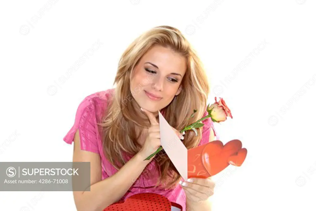 Woman with Valentin's wishes