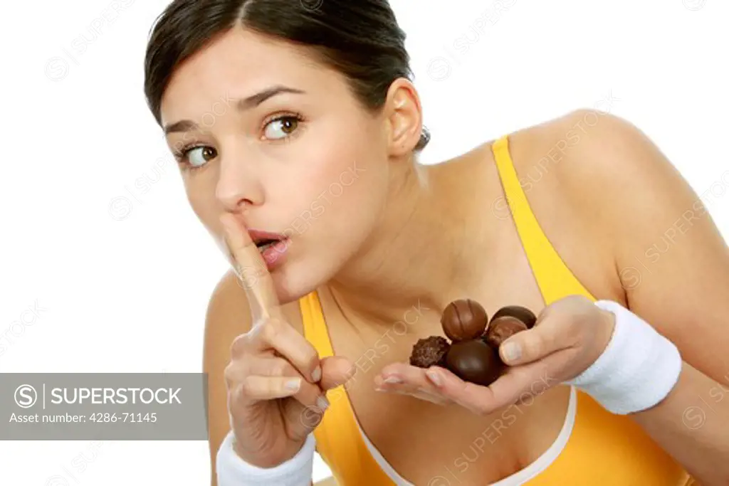 Woman with chocolates