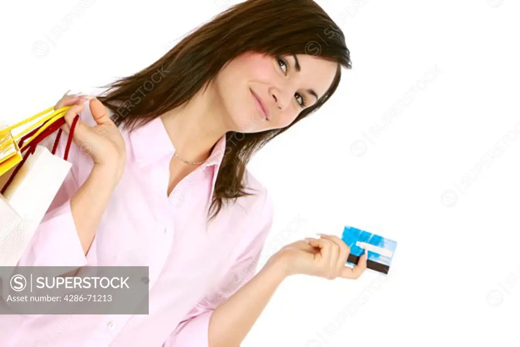 young woman go shopping