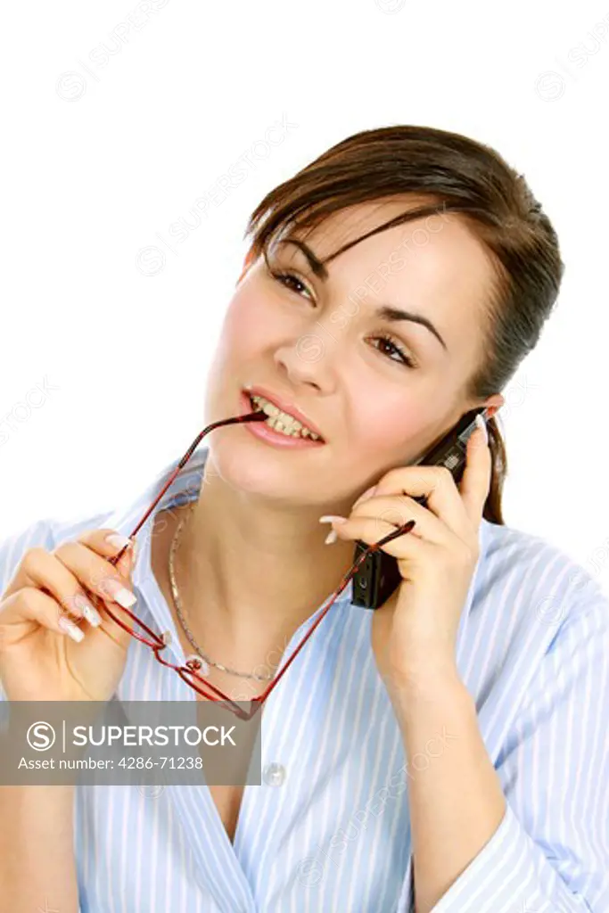 business woman with mobile