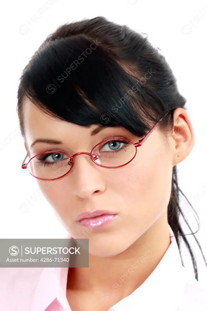 portrait of young woman with glasses