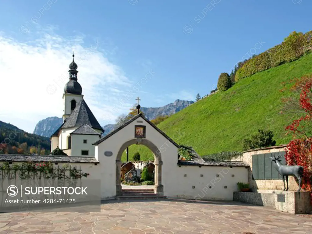Germany, Bavaria, Berchtesgadener Land, Ramsau, church St.Fabian und Sebastian
