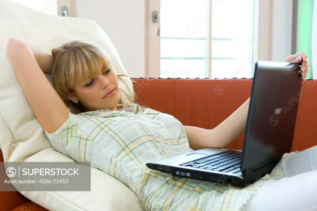 Woman with a Laptop Computer