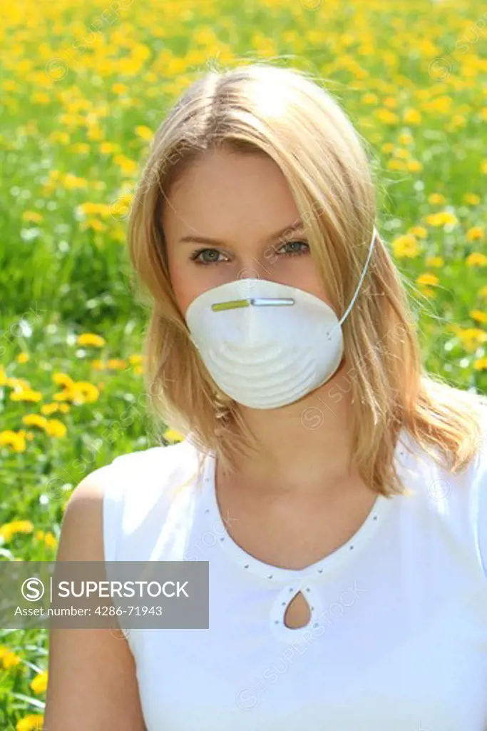 Woman with allergy, spring-time