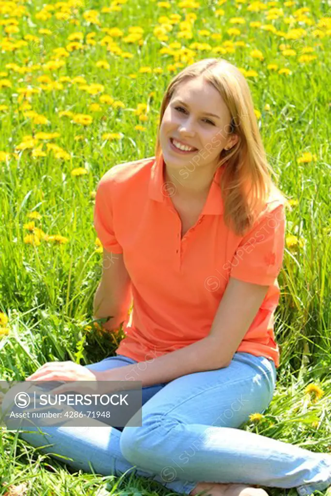 Happy young woman in spring