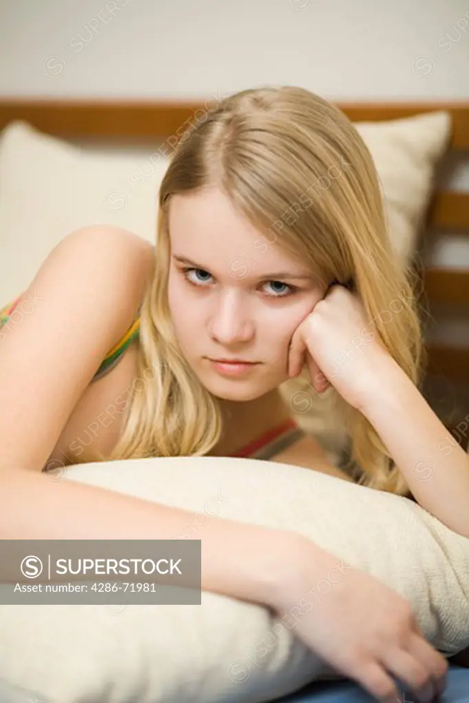 young girl, bored