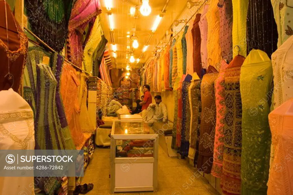 A dress shop in the old bazaar in Rawalpindi in Pakistan