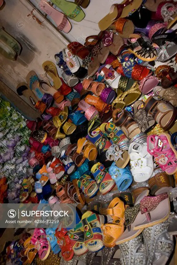 A shoe store in the old Bazaar in Rawalpindi in Pakistan
