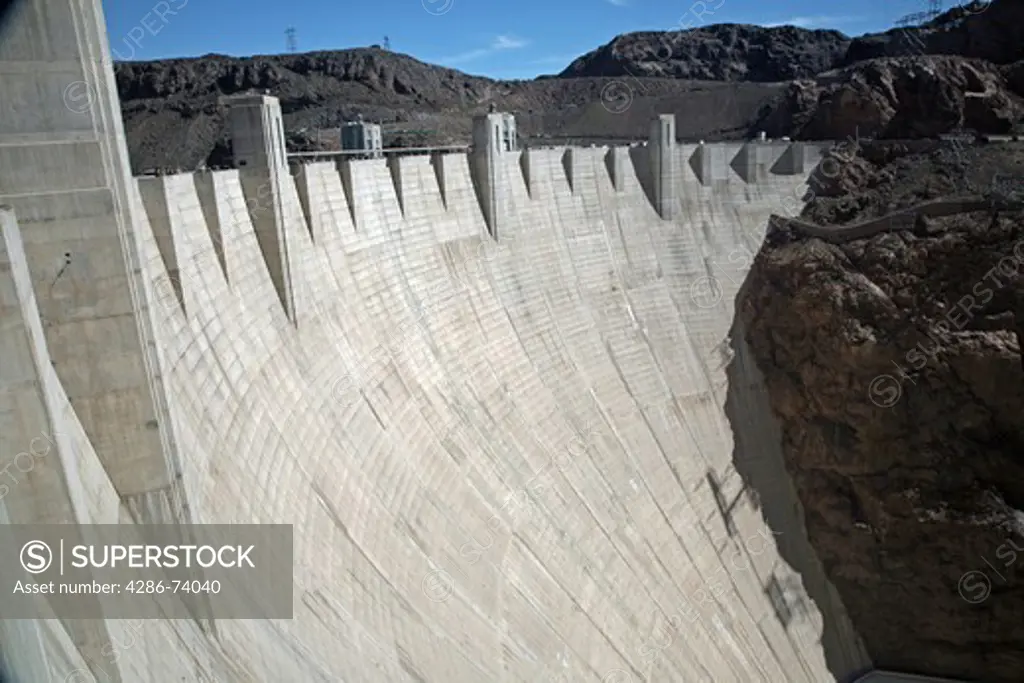 Hoover Dam hydroelectric dam, between Nevada and Arizona