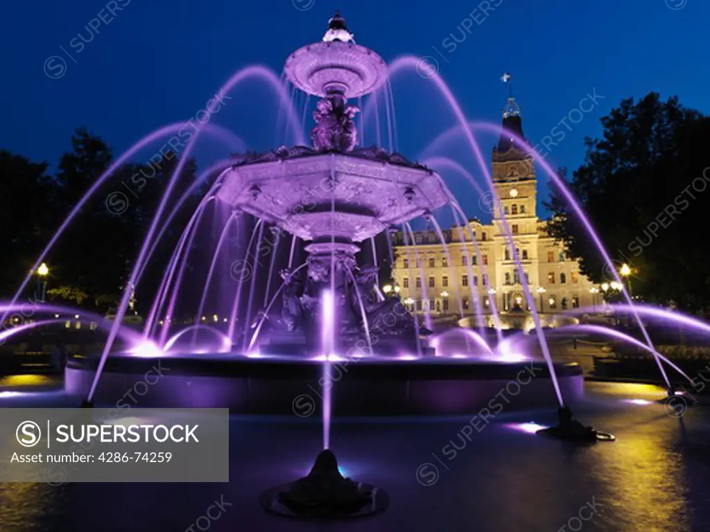 Canada,Quebec, Quebec City, Fontaine de Tourny was designed by sculptor Mathurin Moreau in the 1850's and presented to the city for it's 400th anniversary