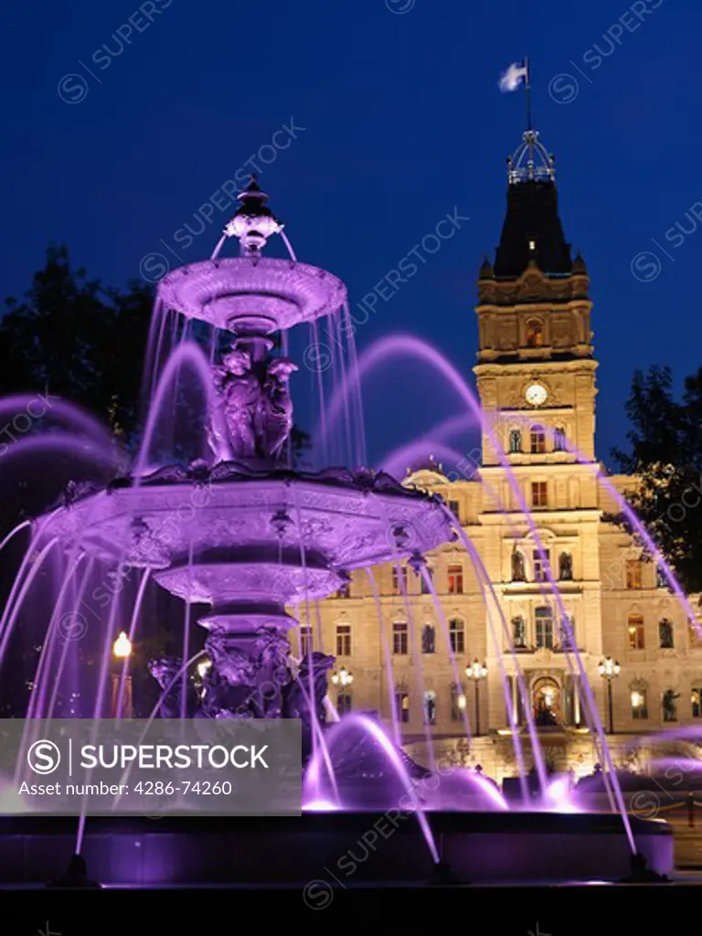 Canada,Quebec, Quebec City, Fontaine de Tourny was designed by sculptor Mathurin Moreau in the 1850's and presented to the city for it's 400th anniversary